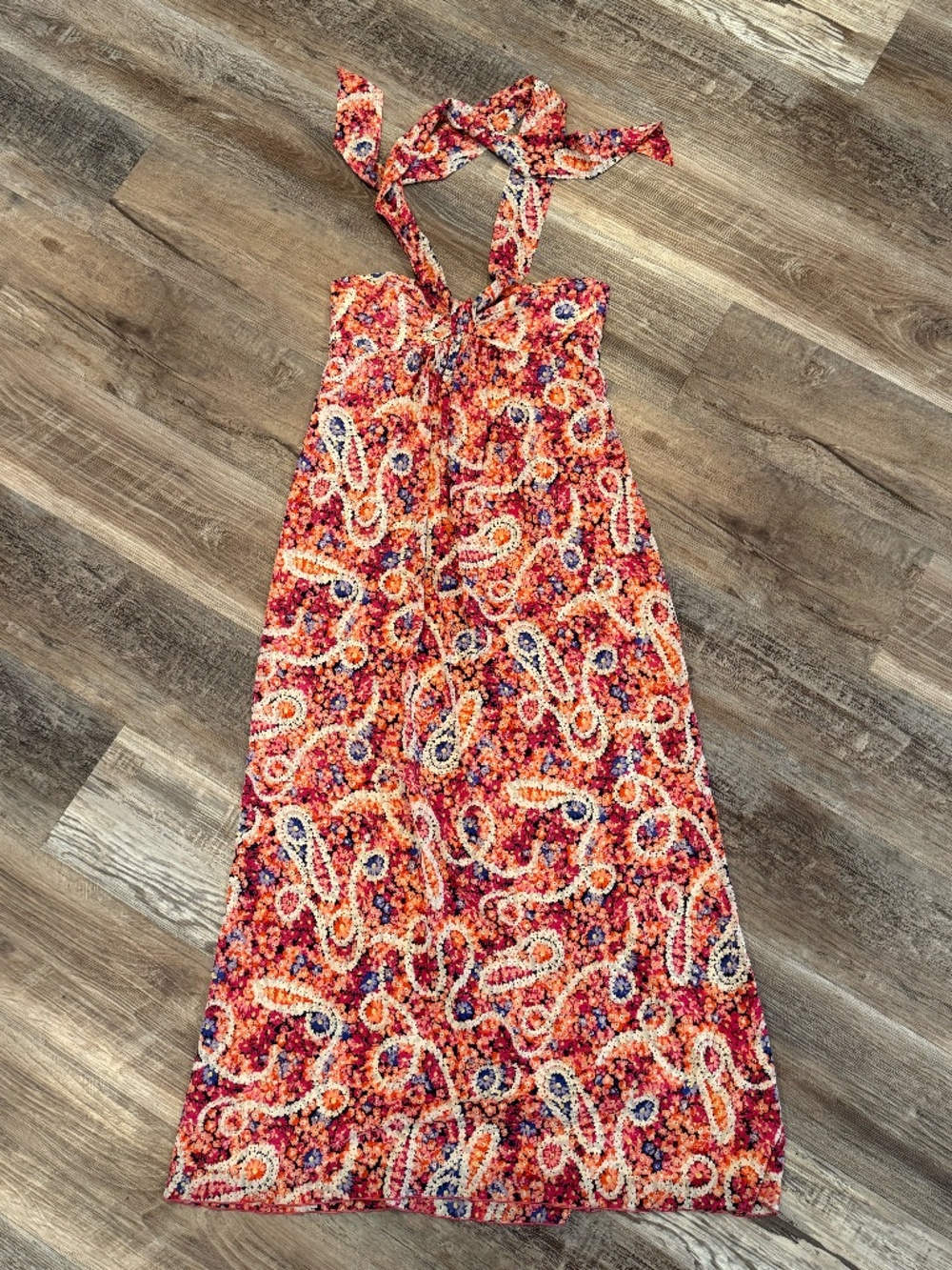 Trina Turk LA Silk Floral Halter Maxi Dress Size 8